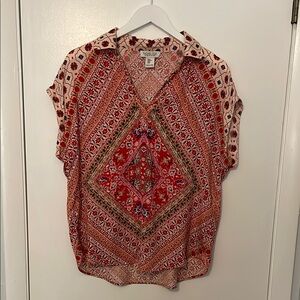 Rachel Zoe Red and Salmon No Sleeve Blouse